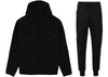 Nike Sportswear Tech Fleece Windrunner Hoodie & Hose Set mit durchgehendem Reißverschluss, Schwarz/Schwarz
