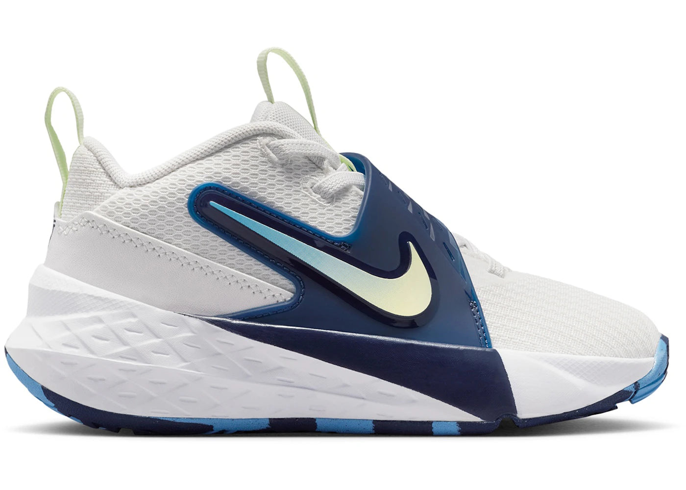 Nike Team Hustle D 12 White Midnight Navy Volt Tint
