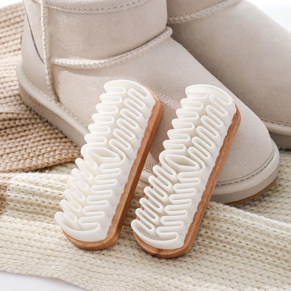 Brosse de nettoyage pour daim Mr. Sneakerseller – Manche en caoutchouc brut et hêtre