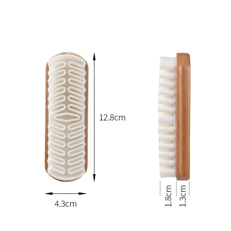 Brosse de nettoyage pour daim Mr. Sneakerseller – Manche en caoutchouc brut et hêtre