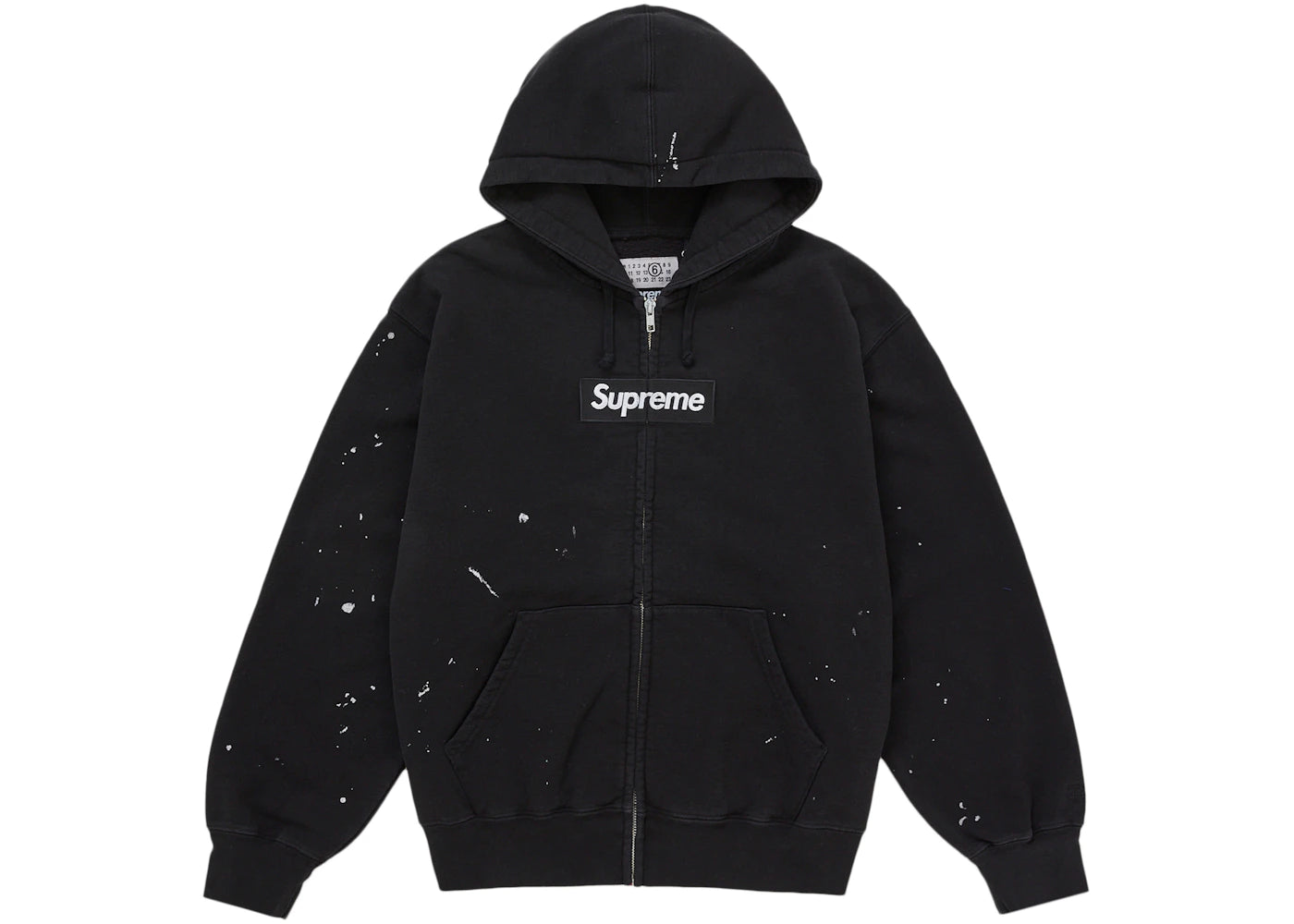 Supreme MM6 Maison Margiela Box Logo Kapuzenpullover mit Reißverschluss Schwarz