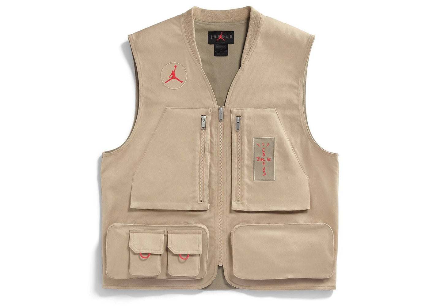 Gilet utilitaire Travis Scott Cactus Jack x Jordan Désert/Kaki/Rouge université