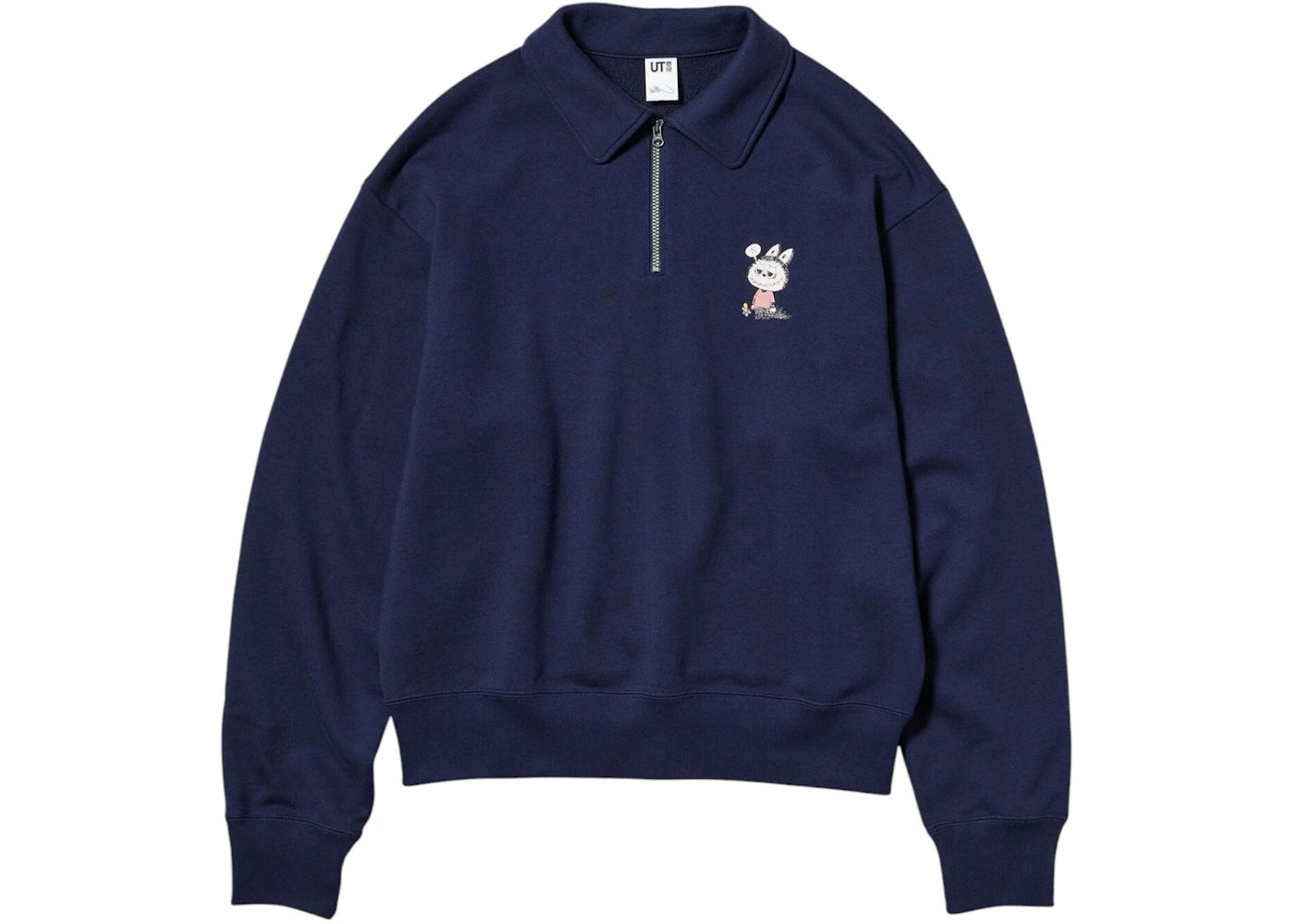 Uniqlo x POP MART The Monsters Damen-Sweatshirt mit halbem Reißverschluss, Marineblau