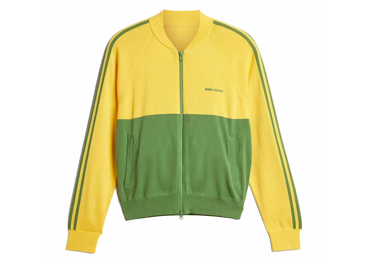 adidas x Wales Bonner Nylon-Strick-Trainingsjacke kräftiges Gold/Crew Green