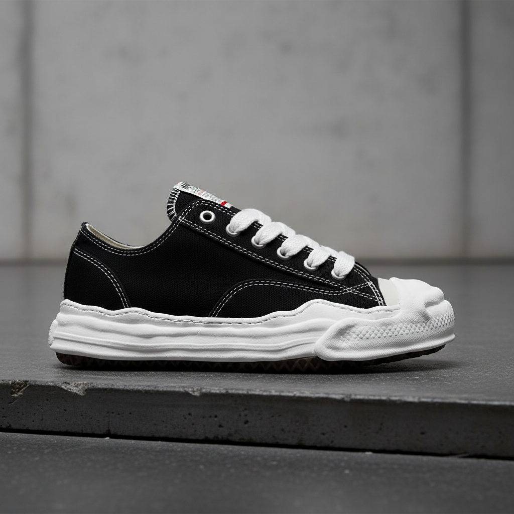 Maison Mihara Yasuhiro Hank OG Sole Canvas Low Schwarz