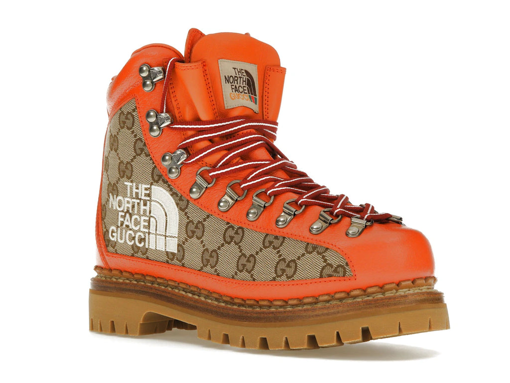 Gucci x The North Face Canvas Leather Boot Beige Orange