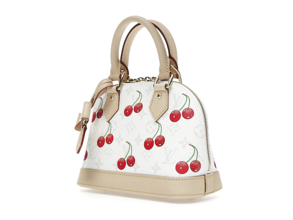 Louis Vuitton x Takashi Murakami Cherry Alma BB White Monogram