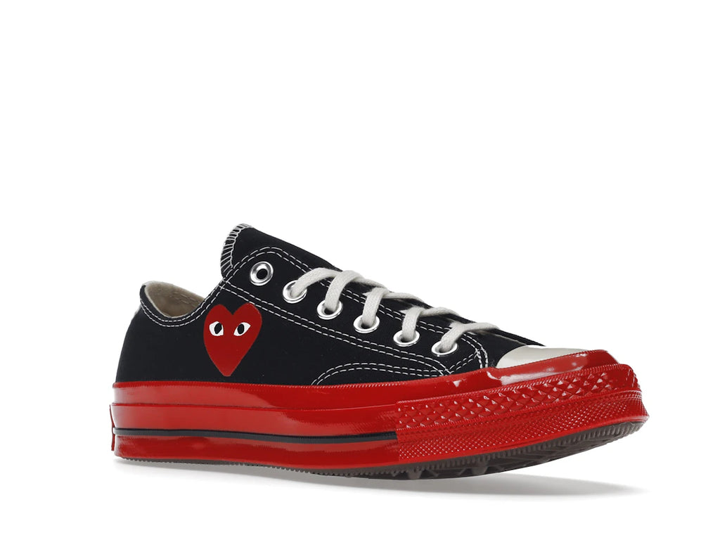 Converse Chuck Taylor All Star 70 Ox Comme des Garçons PLAY Noir Rouge Semelle Intermédiaire