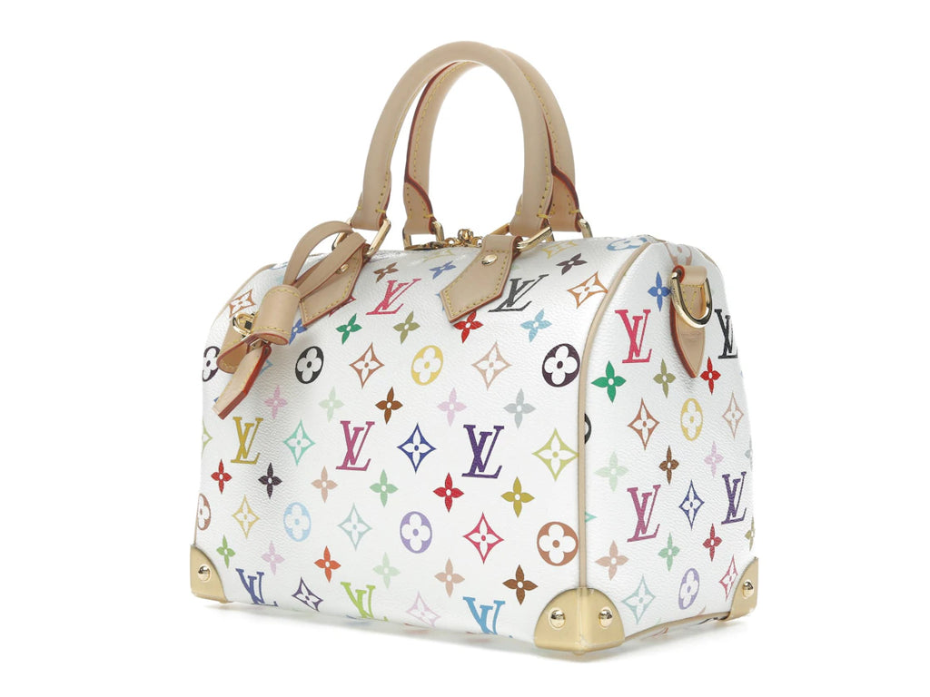 Louis Vuitton x Takashi Murakami Speedy Bandouliere 25 Weiß Mehrfarbig
