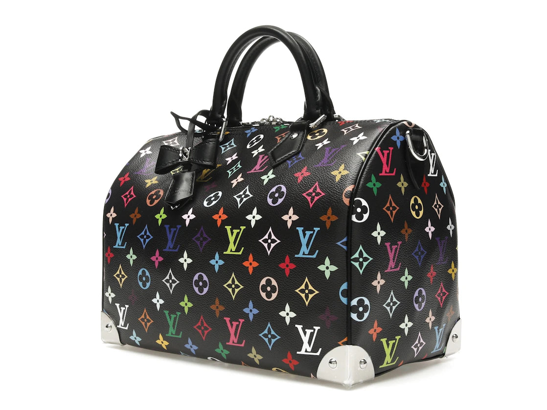 Louis Vuitton x Takashi Murakami Speedy Soft 30 Black Multicolored
