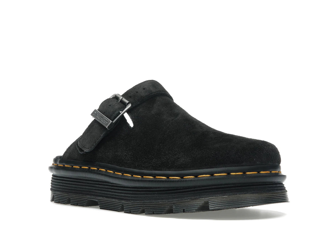 Dr. Martens Zebzag Wildleder-Slingback-Plateau-Pantolette Schwarz