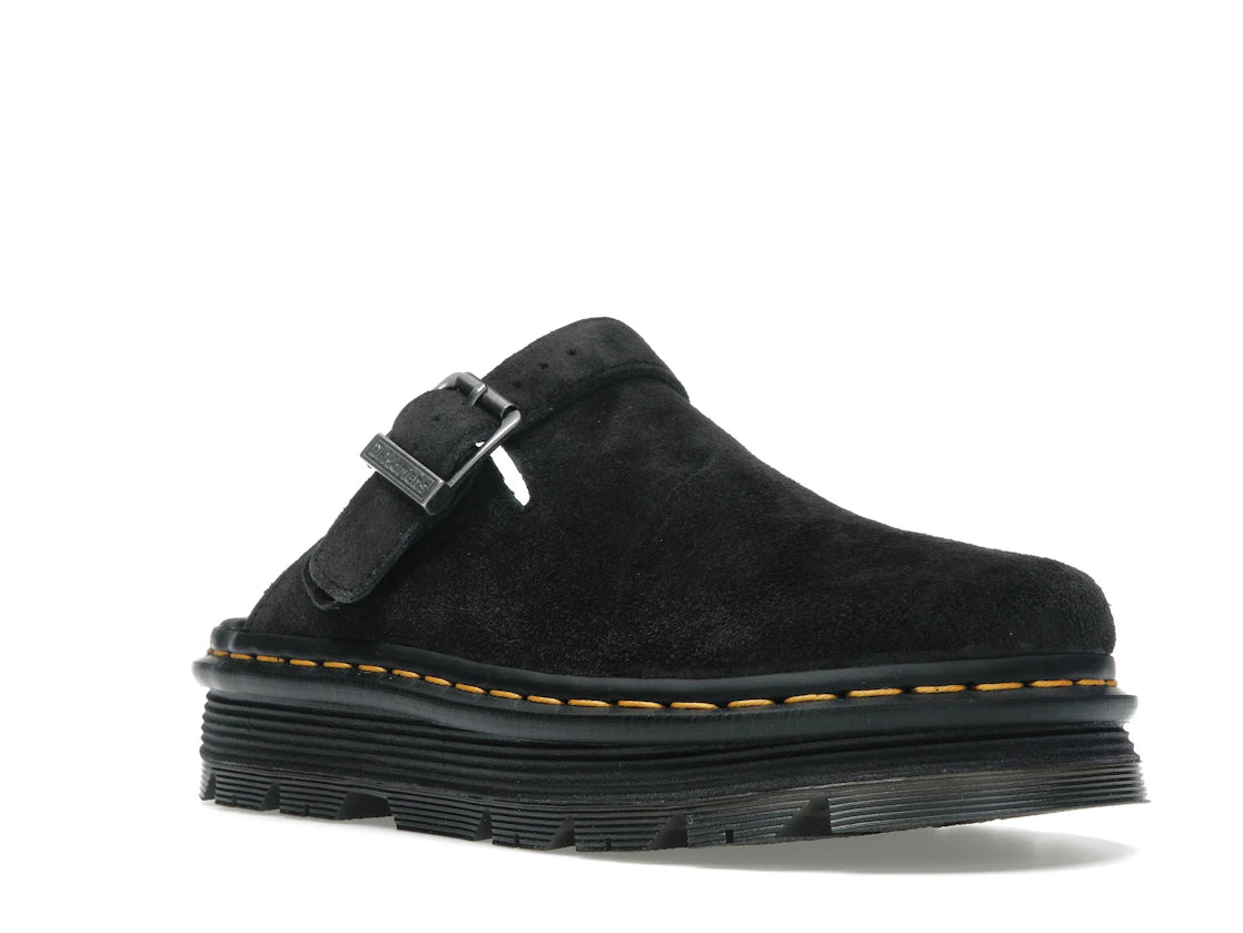 Dr. Martens Zebzag Wildleder-Slingback-Plateau-Pantolette Schwarz