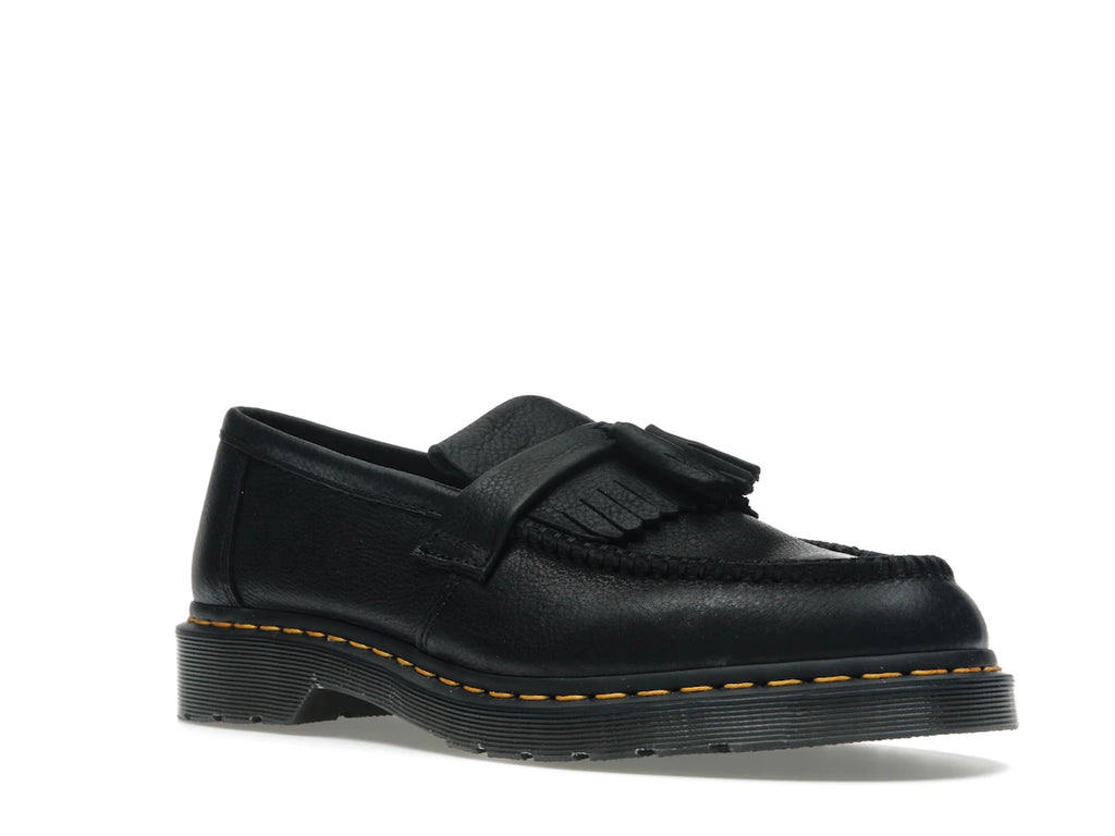 Dr. Martens Adrian Yellow Stitch Ambassador Leather Loafers Black