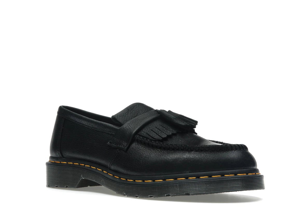 Dr. Martens Adrian Yellow Stitch Ambassador Leather Loafers Black
