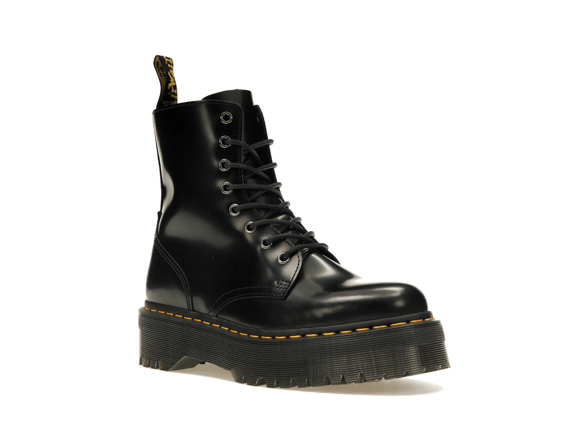 Dr. Martens Jadon Plateau-Stiefel, schwarzes Glattleder