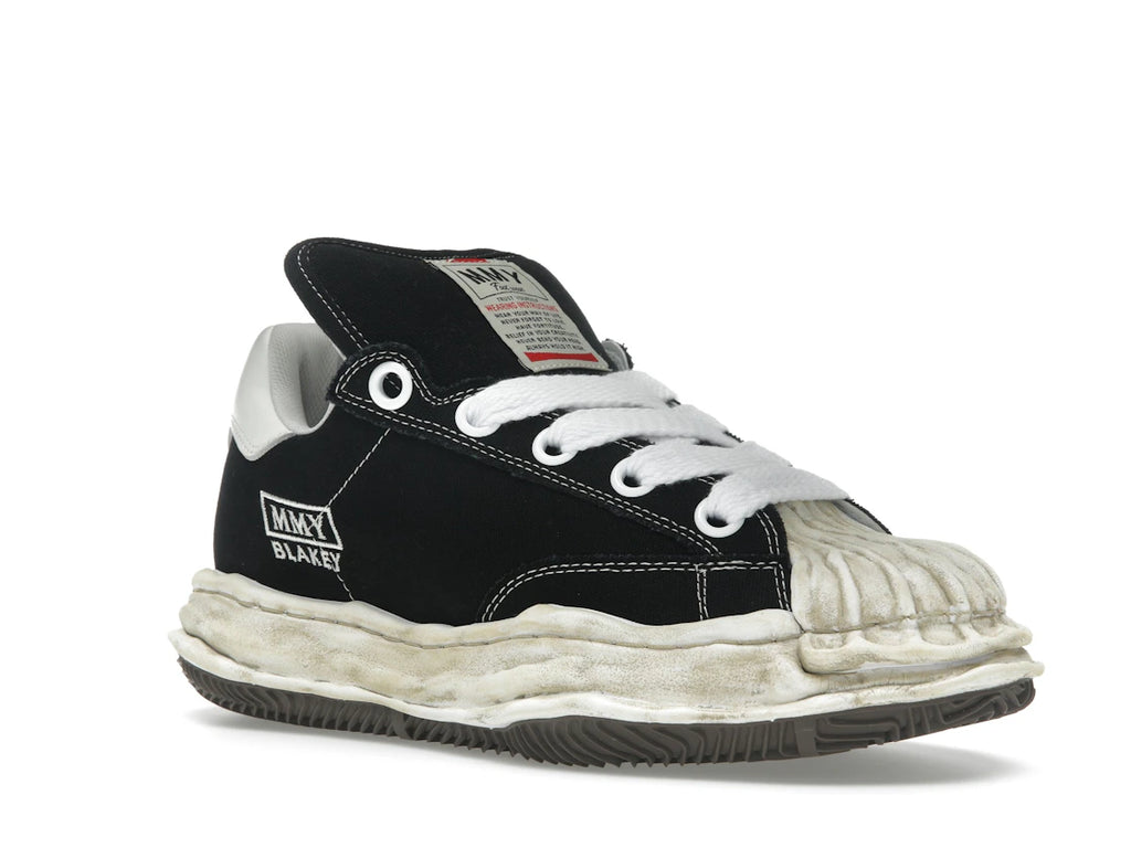 Maison Mihara Yasuhiro Blakey Puffer OG Sole Canvas Low Distressed Midsole Schwarz Weiß