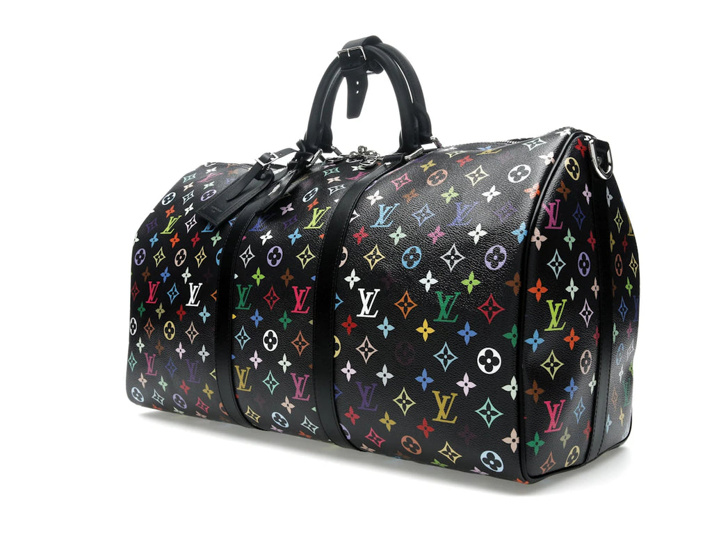 Louis Vuitton x Takashi Murakami Keepall Bandouliere 50 Schwarz Mehrfarbig
