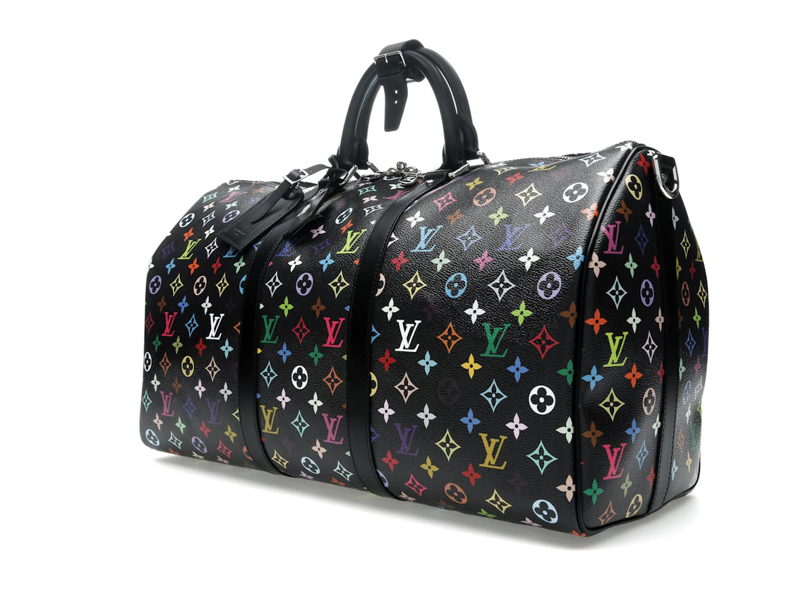 Louis Vuitton x Takashi Murakami Keepall Bandouliere 50 Schwarz Mehrfarbig