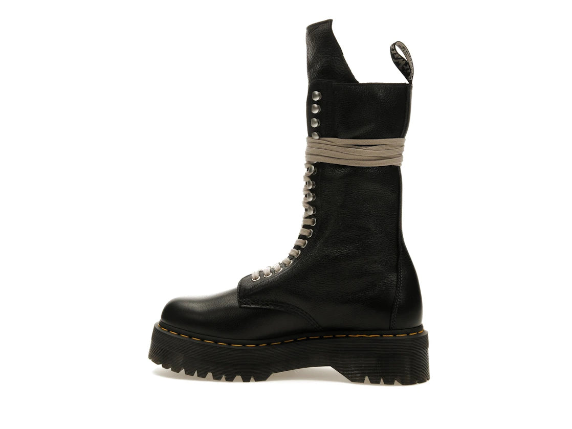 Dr. Martens 1918 Quad Ledersohle, wadenlanger Stiefel, Rick Owens, Schwarz