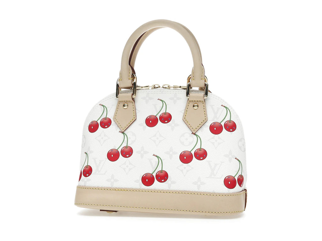 Louis Vuitton x Takashi Murakami Cherry Alma BB White Monogram