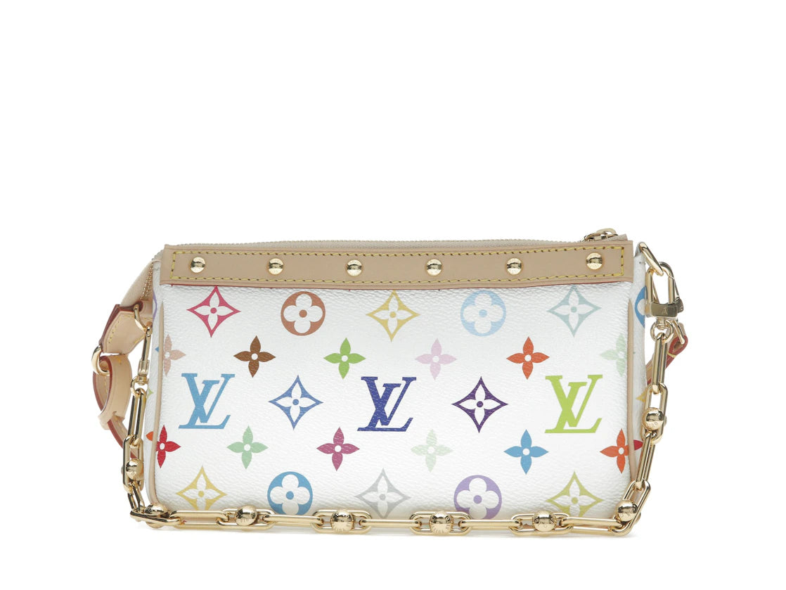 Louis Vuitton x Takashi Murakami Pochette Accessoires Weiß Mehrfarbig
