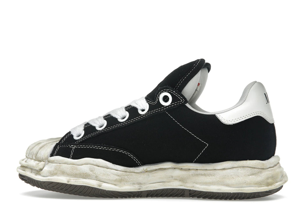 Maison Mihara Yasuhiro Blakey Puffer OG Sole Canvas Low Distressed Midsole Schwarz Weiß