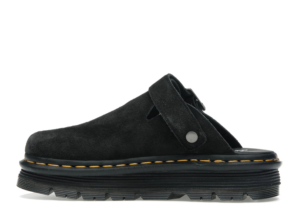 Dr. Martens Zebzag Wildleder-Slingback-Plateau-Pantolette Schwarz