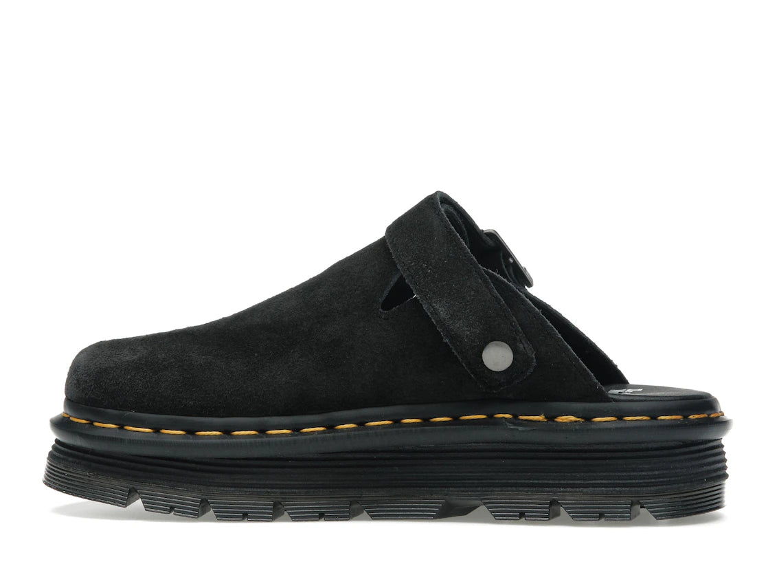 Dr. Martens Zebzag Wildleder-Slingback-Plateau-Pantolette Schwarz