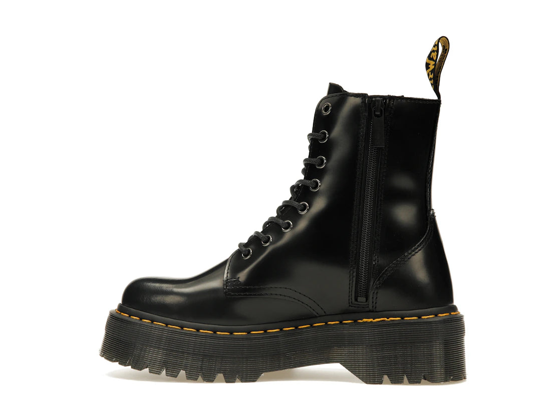 Dr. Martens Jadon Plateau-Stiefel, schwarzes Glattleder