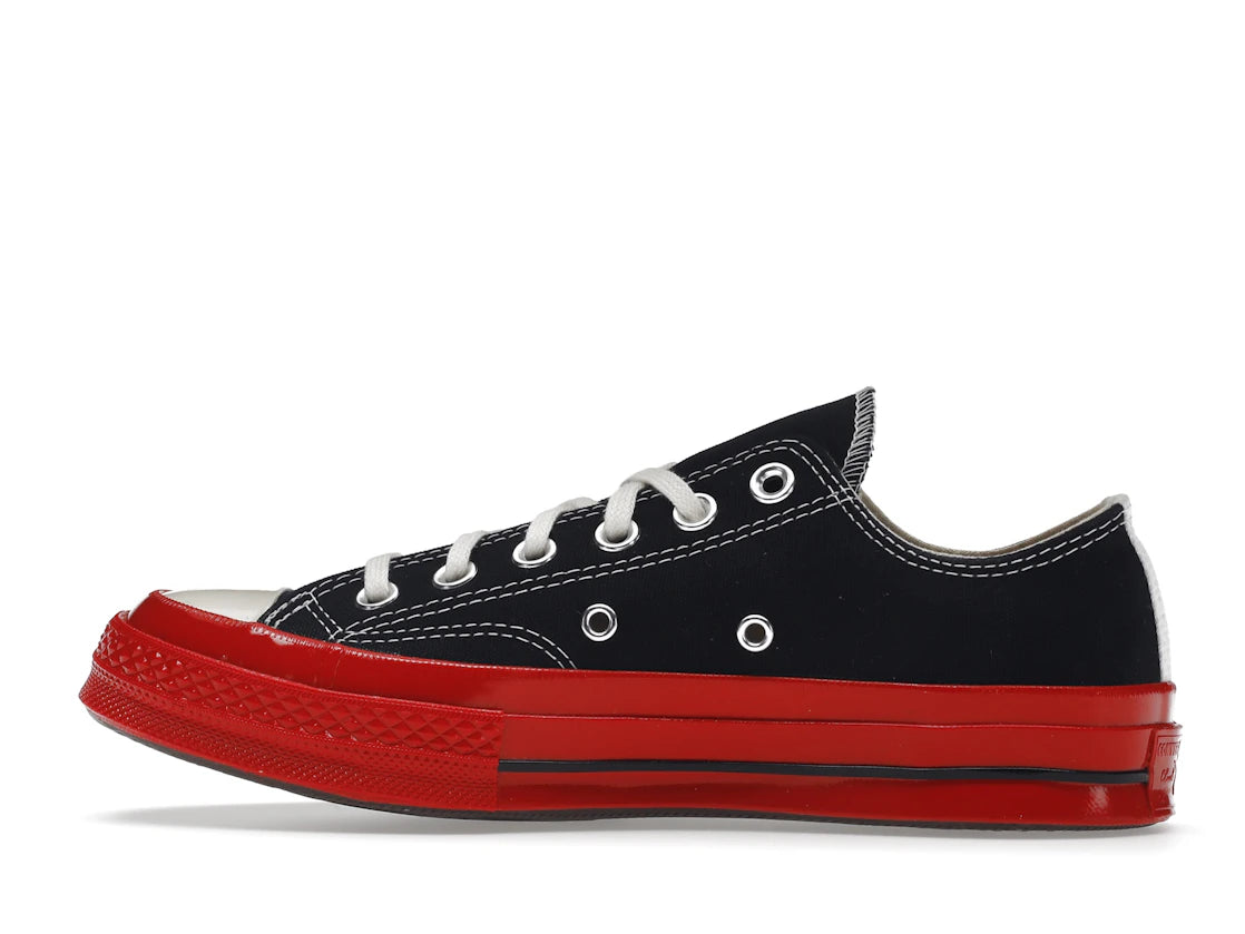 Converse Chuck Taylor All Star 70 Ox Comme des Garçons PLAY Noir Rouge Semelle Intermédiaire