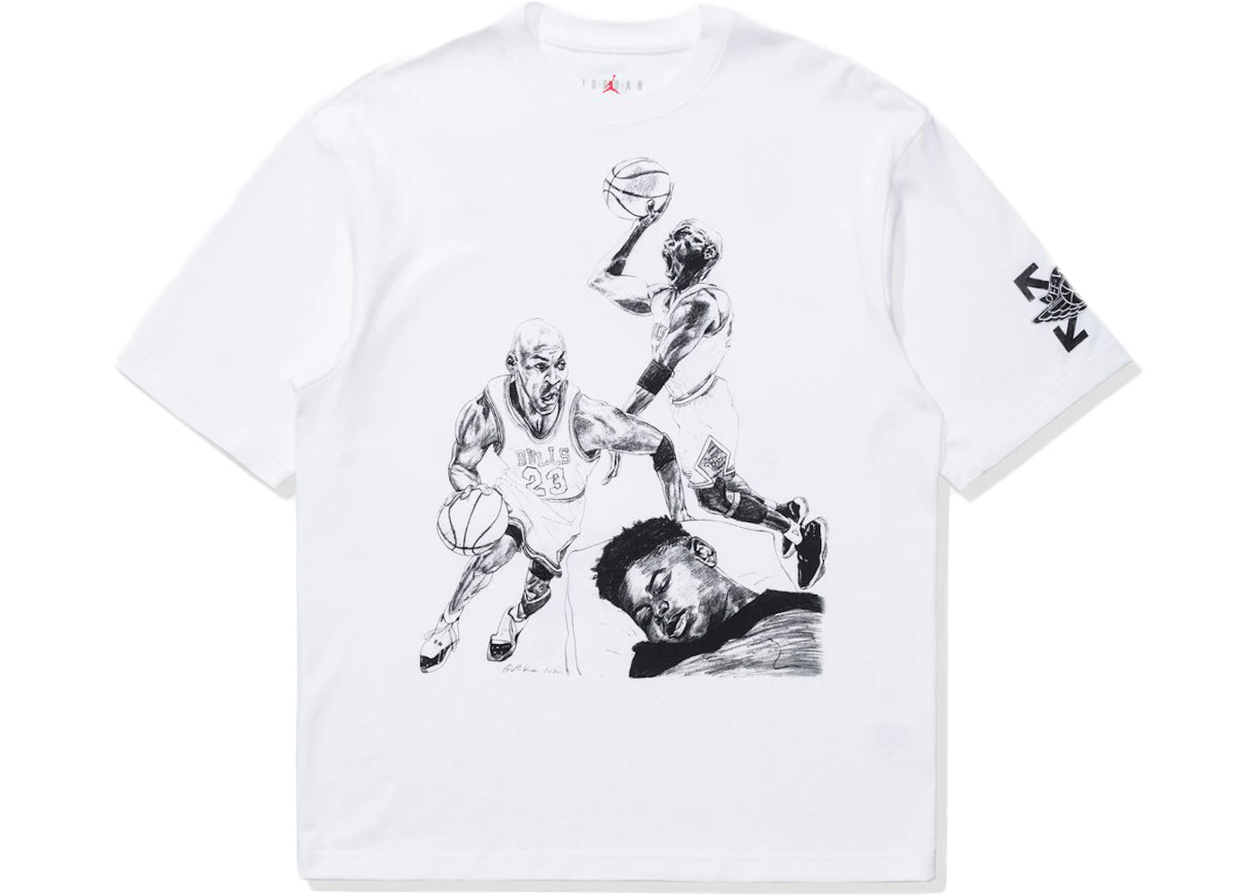 OFF-WHITE x Jordan T-Shirt Weiß